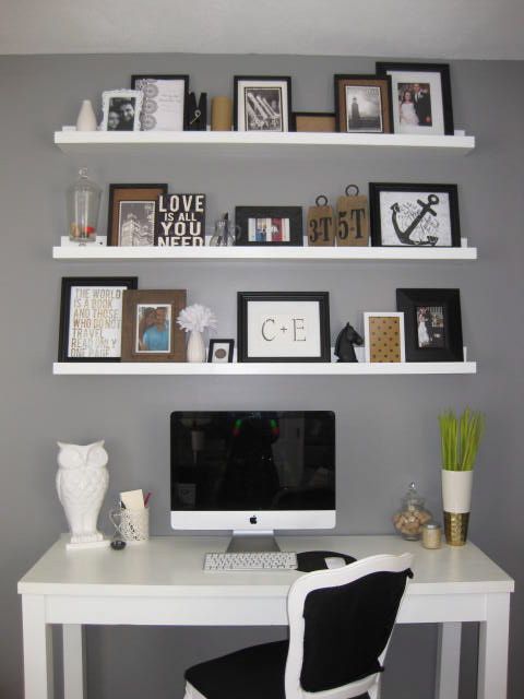diseño despacho en blanco y gris